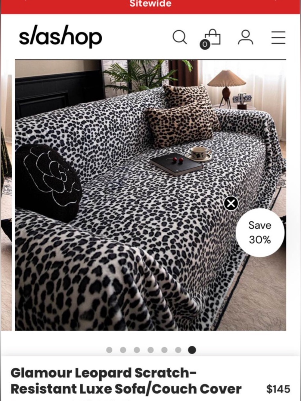 Luxe Snow Leopard Sofa Cover -